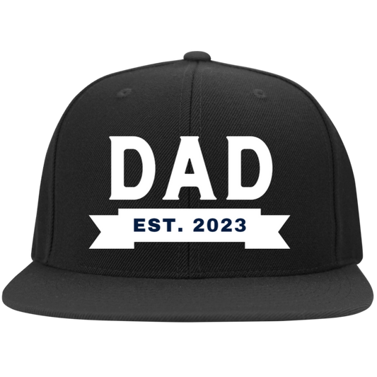 Dad Est.2023 Flat Bill Twill Flexfit Cap