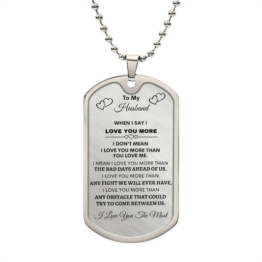 To My Husband - Dog Tag Necklace