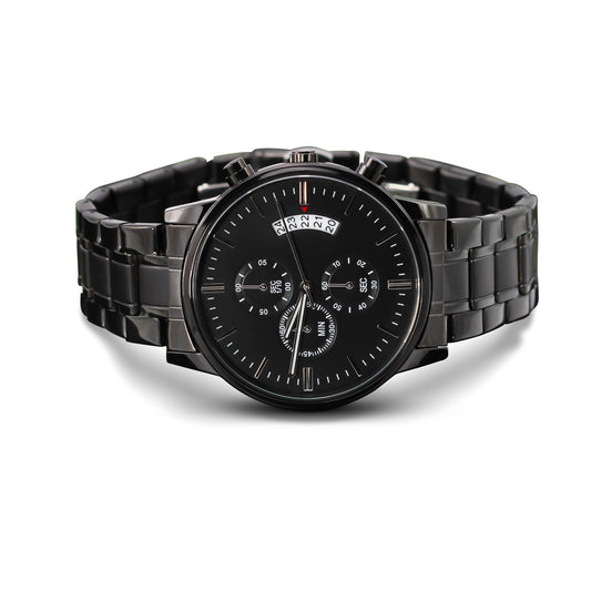 For Him - Customized Black Chronograph Watch