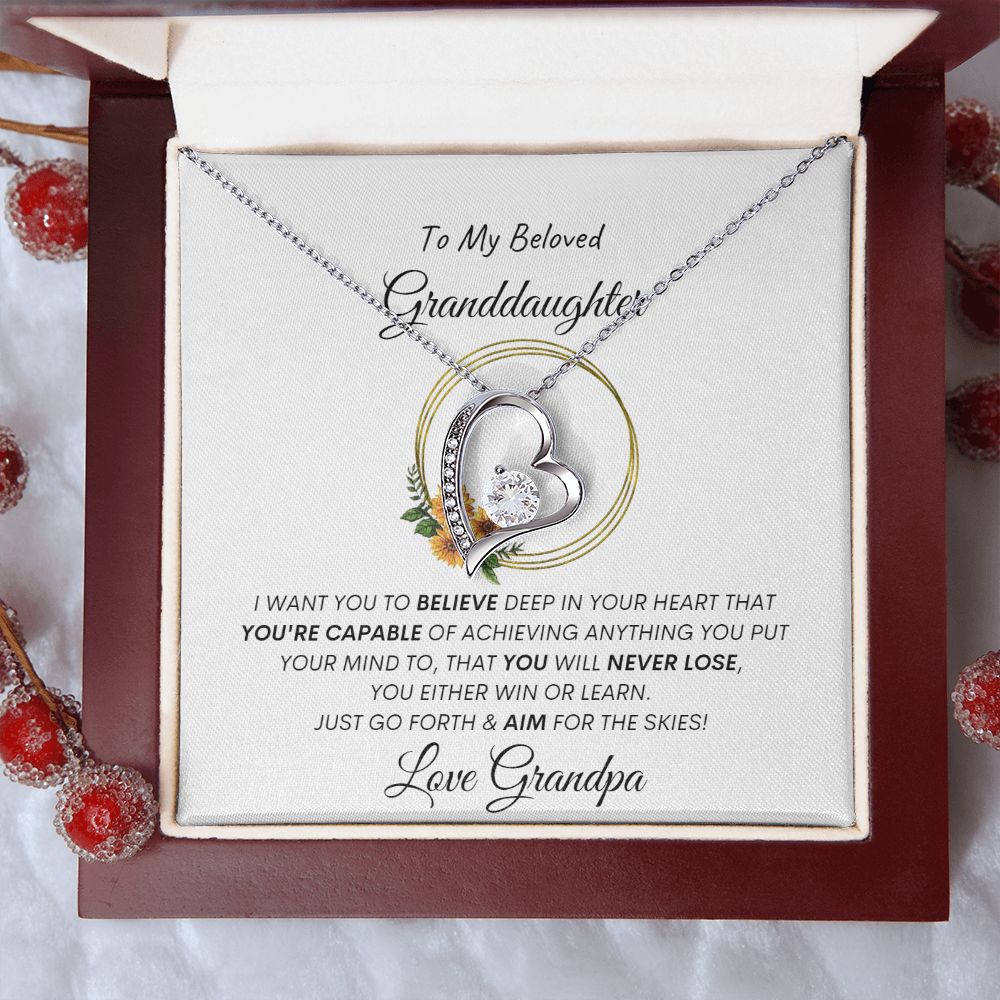 To Granddaughter From Grandpa - Forever Love Necklace