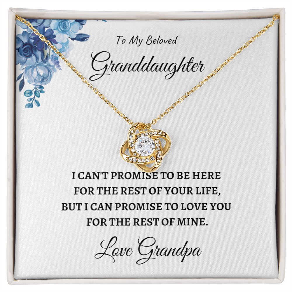 To Granddaughter From Grandpa - Love Knot Necklace