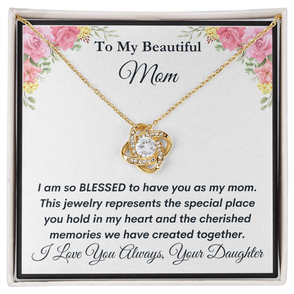 To Mom From Daughter - Love Knot Necklace