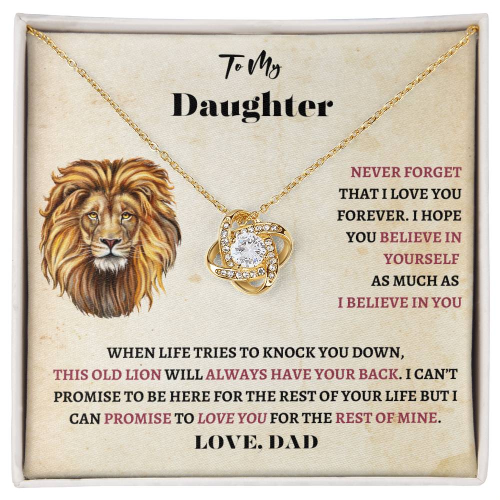 This Old Lion Daughter Love Knot Necklace