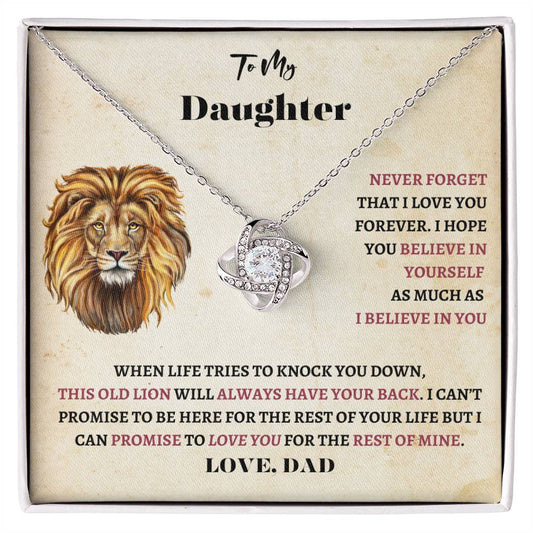 This Old Lion Daughter Love Knot Necklace