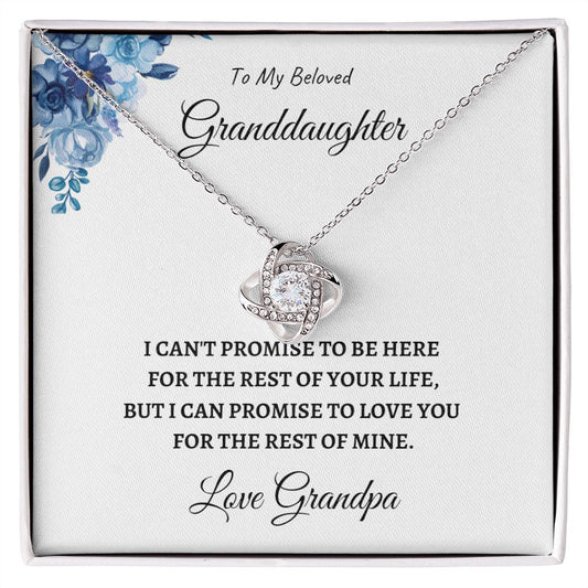 To Granddaughter From Grandpa - Love Knot Necklace