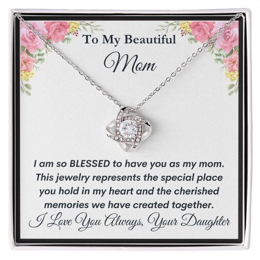 To Mom From Daughter - Love Knot Necklace