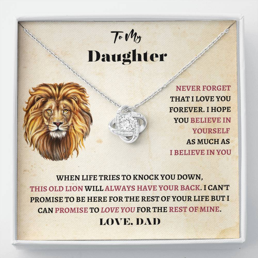 This Old Lion Daughter Love Knot Necklace