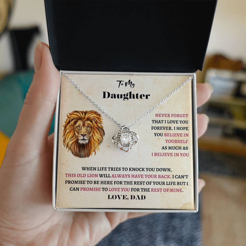 This Old Lion Daughter Love Knot Necklace