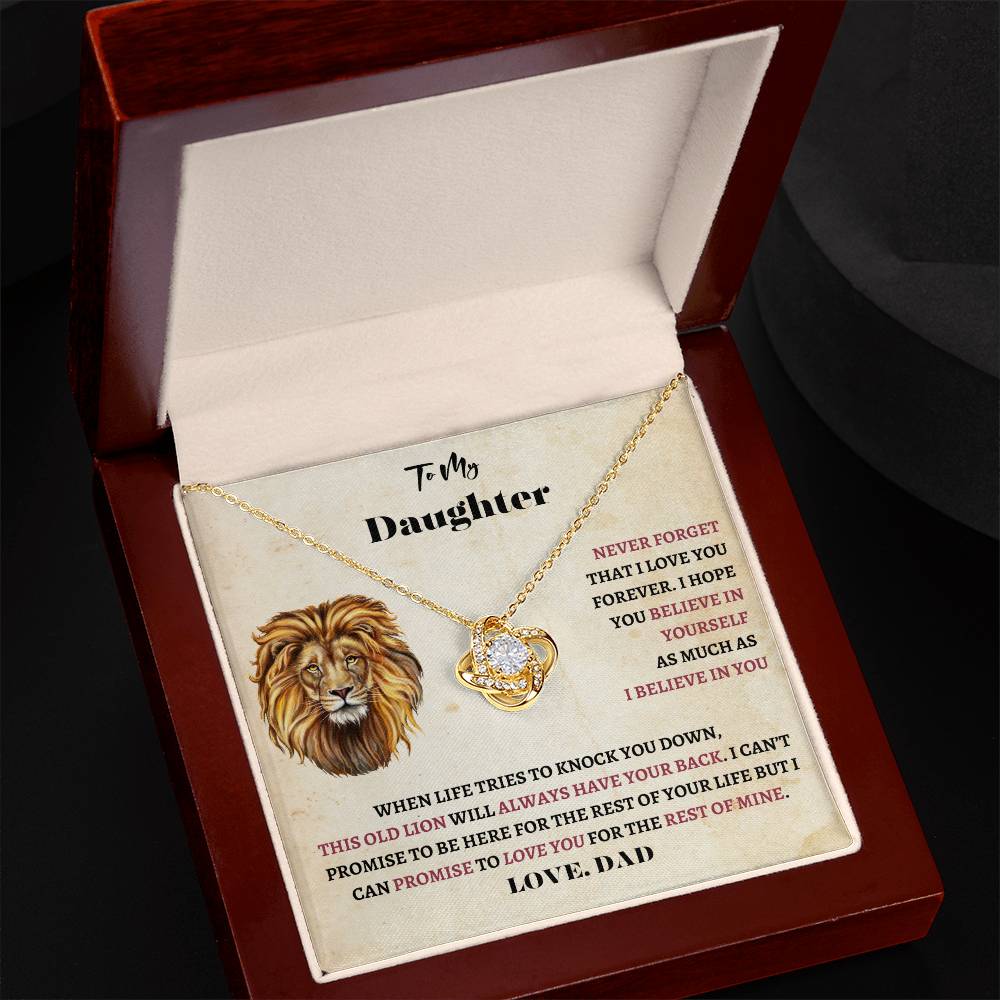 This Old Lion Daughter Love Knot Necklace