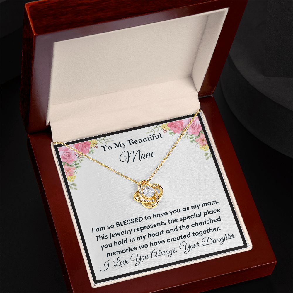 To Mom From Daughter - Love Knot Necklace