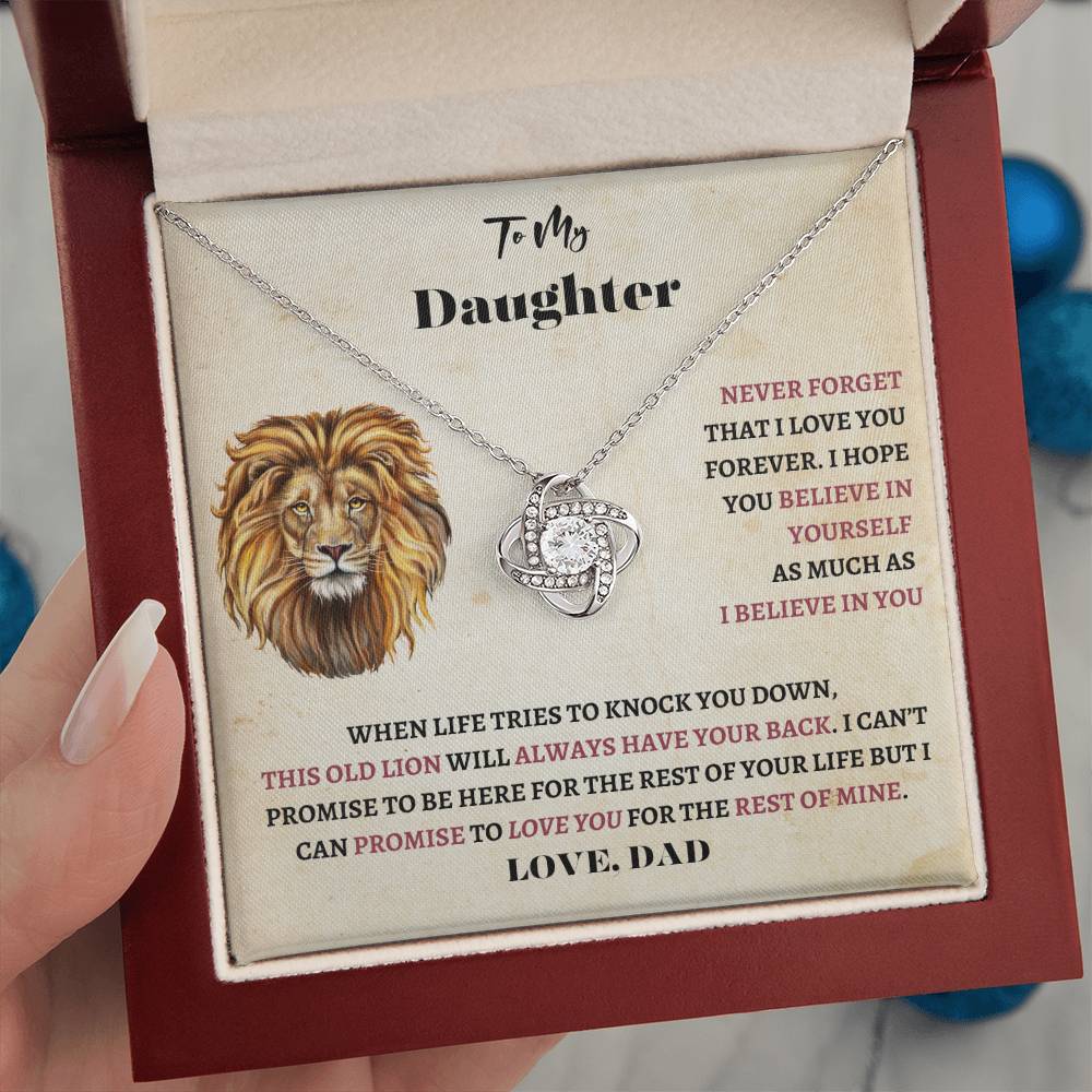 This Old Lion Daughter Love Knot Necklace