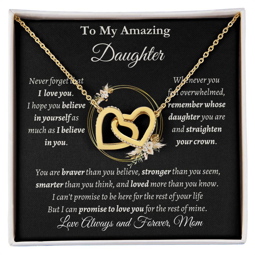 Amazing Daughter - Interlocking Hearts Necklace (Personalize)