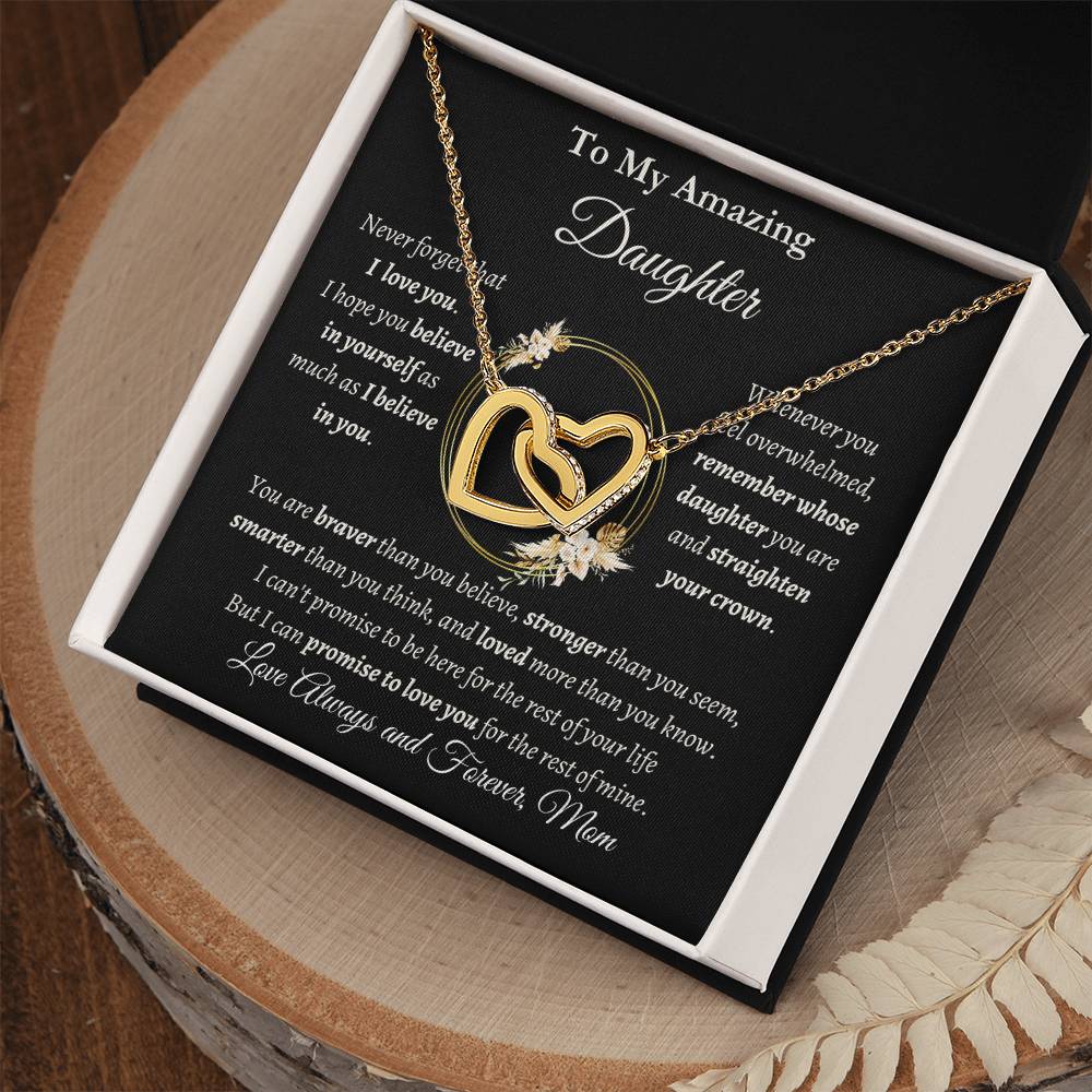 Amazing Daughter - Interlocking Hearts Necklace (Personalize)