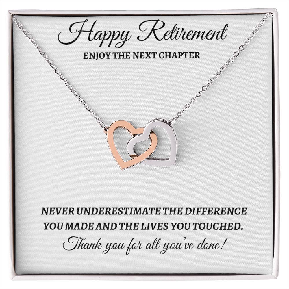 Happy Retirement - Interlocking Hearts Necklace