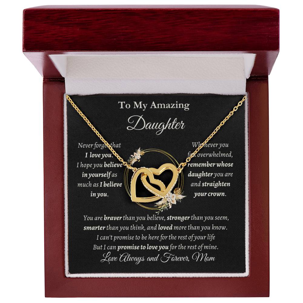 Amazing Daughter - Interlocking Hearts Necklace (Personalize)