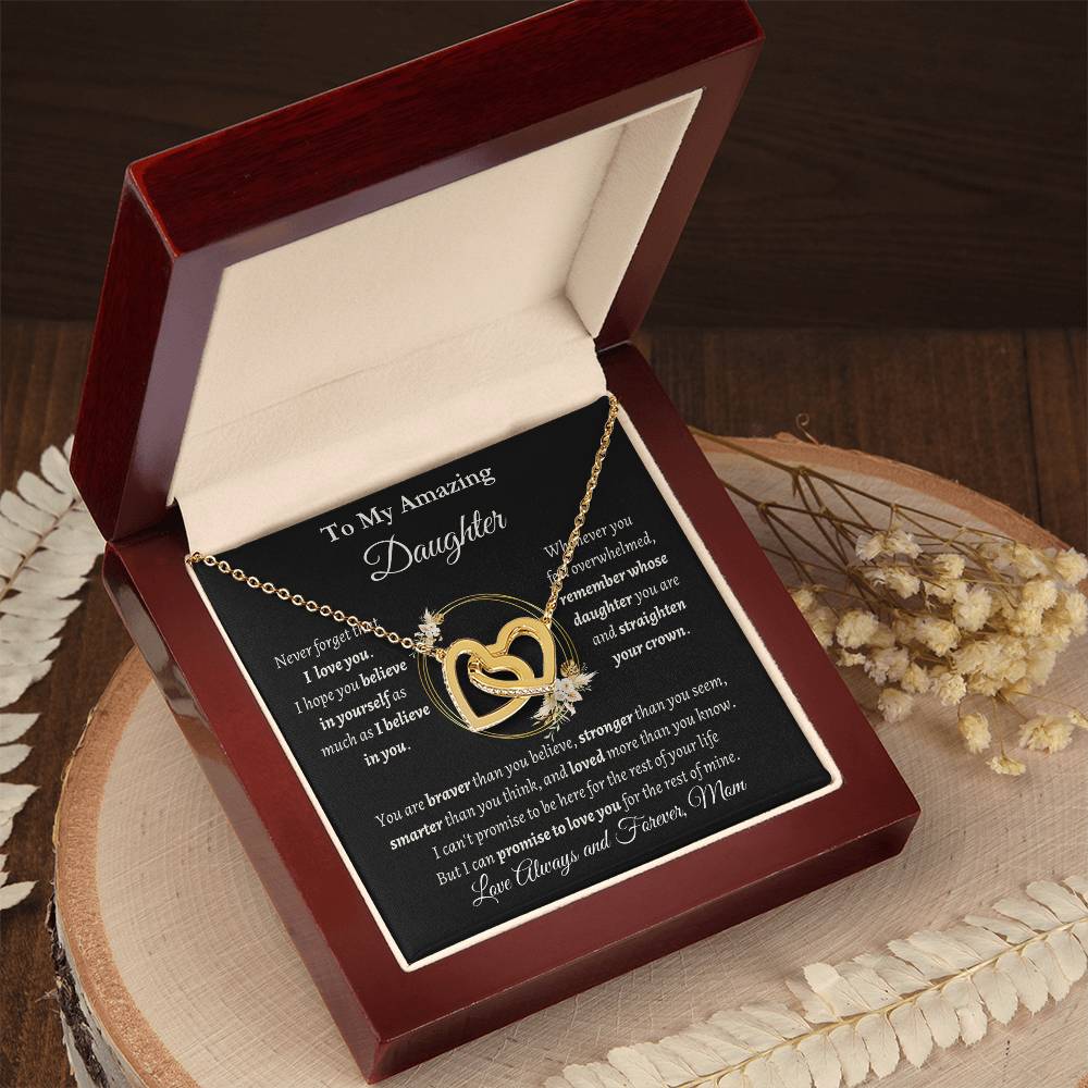 Amazing Daughter - Interlocking Hearts Necklace (Personalize)