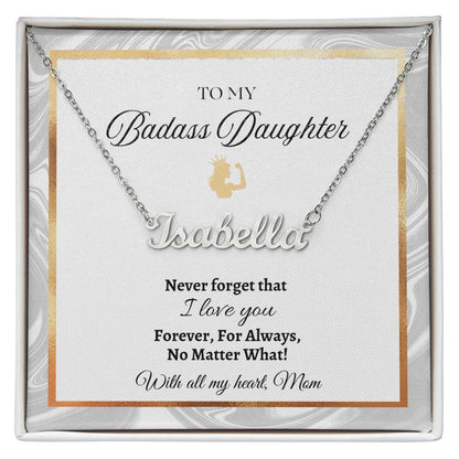 Badass Daughter Name Necklace