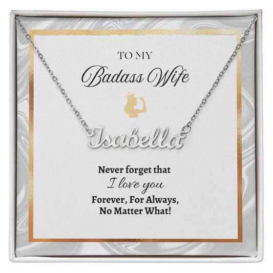 Badass Wife Name Necklace