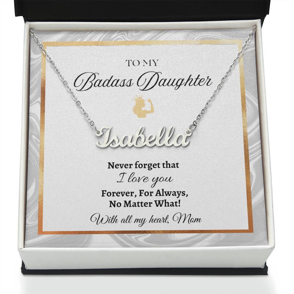 Badass Daughter Name Necklace