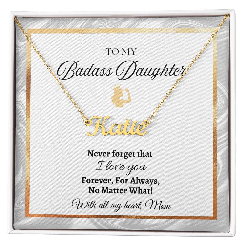 Badass Daughter Name Necklace