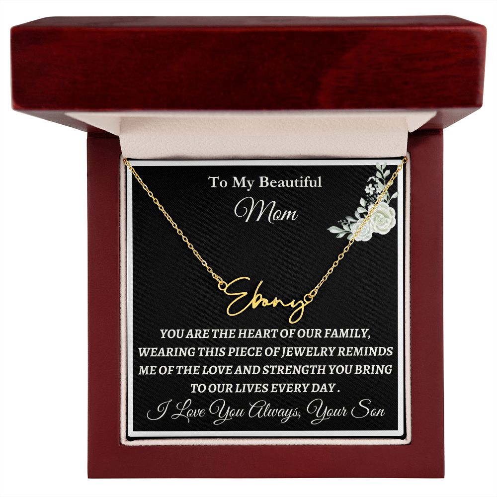To Mom From Son - Signature Style Name Necklace