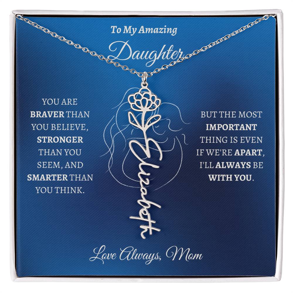 Daughter Flower Name Necklace