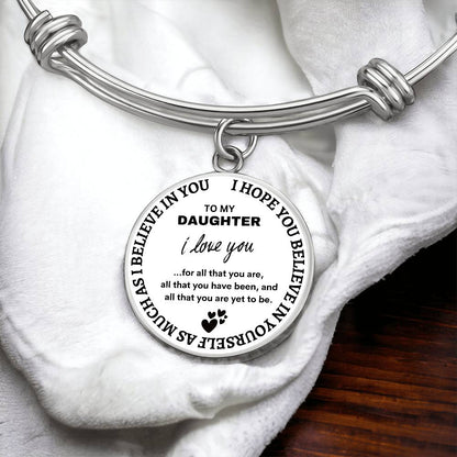 To My Daughter - Circle Bangle (Adjustable)