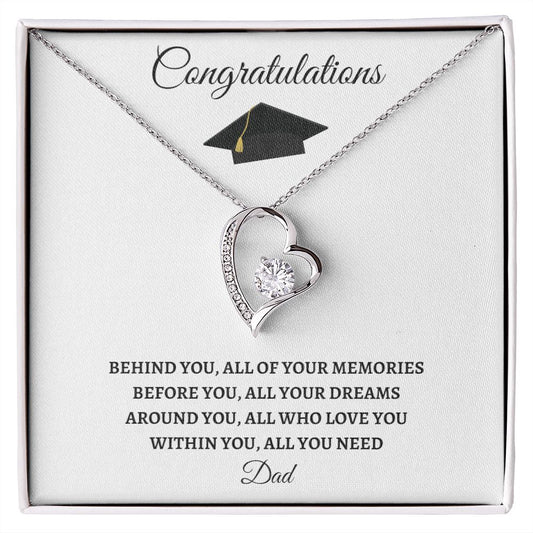 To Daughter From Dad Graduation - Forever Love Necklace