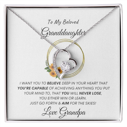 To Granddaughter From Grandpa - Forever Love Necklace