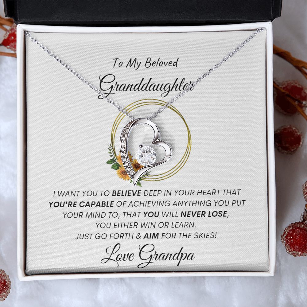 To Granddaughter From Grandpa - Forever Love Necklace