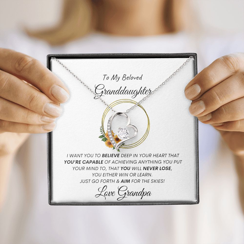 To Granddaughter From Grandpa - Forever Love Necklace