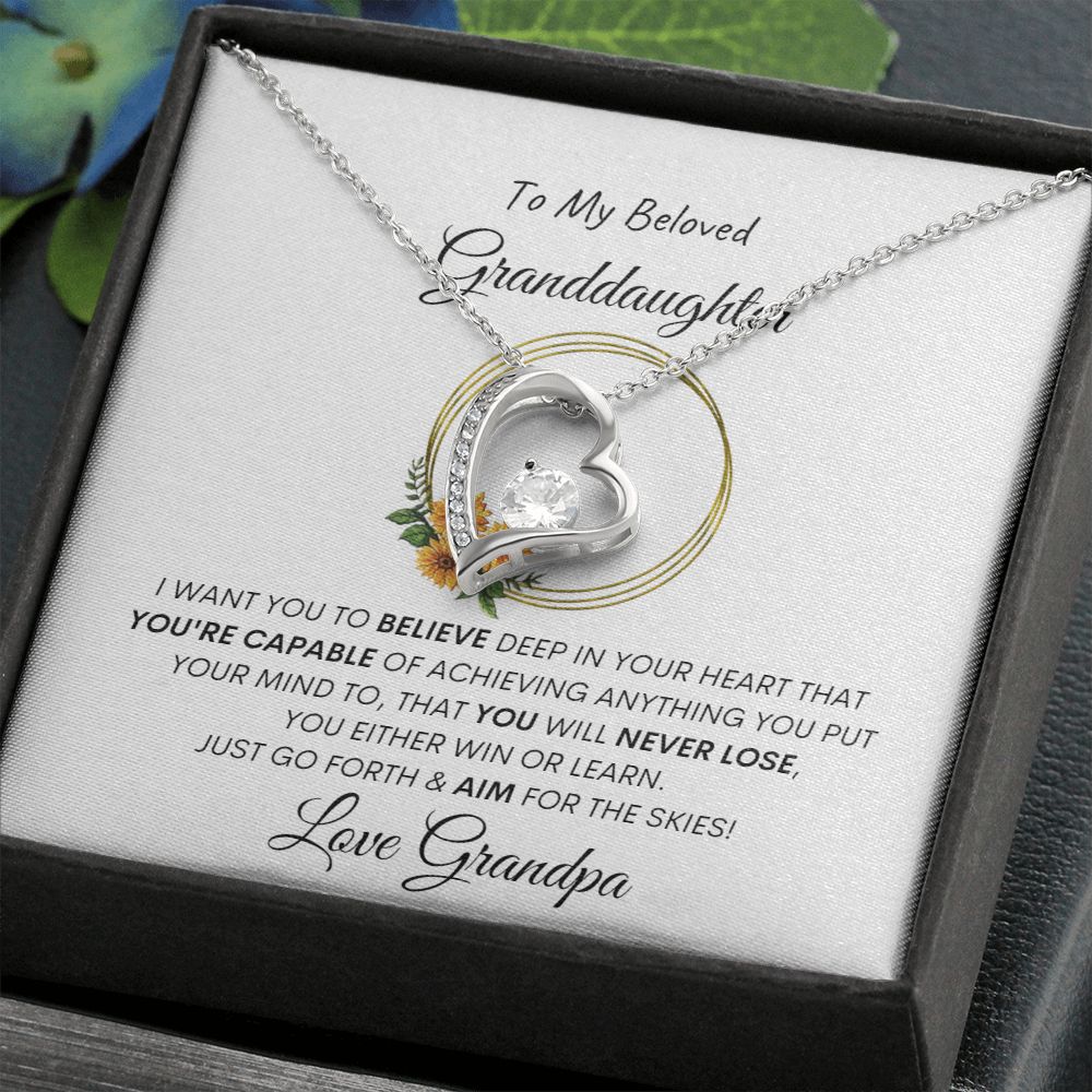 To Granddaughter From Grandpa - Forever Love Necklace