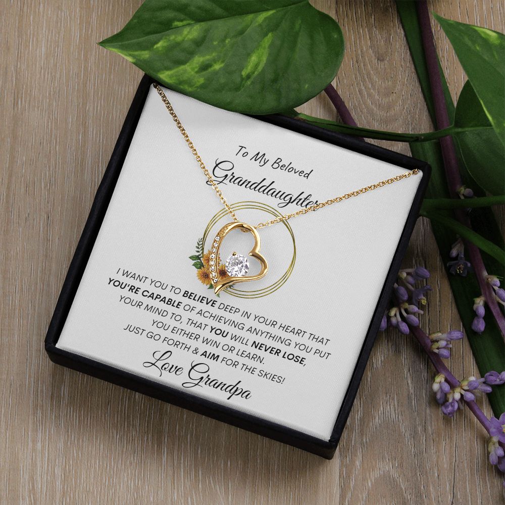 To Granddaughter From Grandpa - Forever Love Necklace