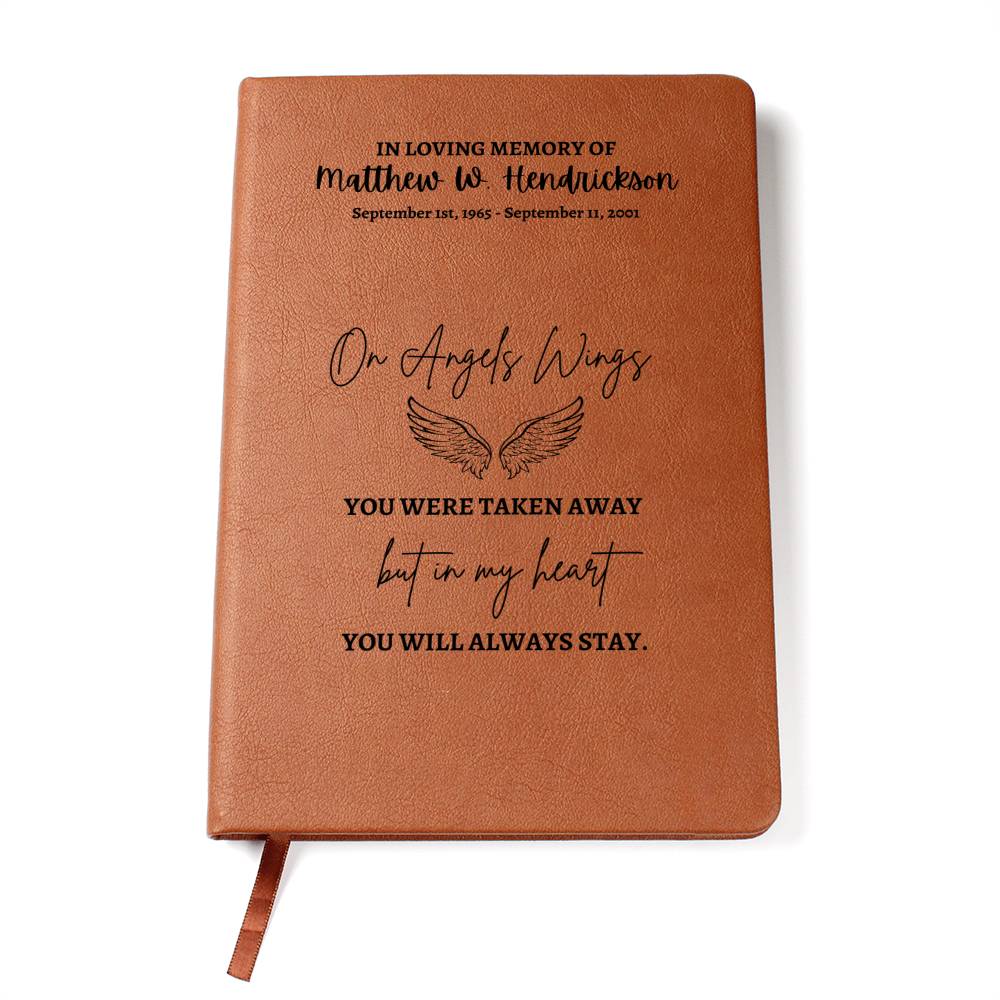 Memorial "On Angles Wings" Personalized Graphic Journal