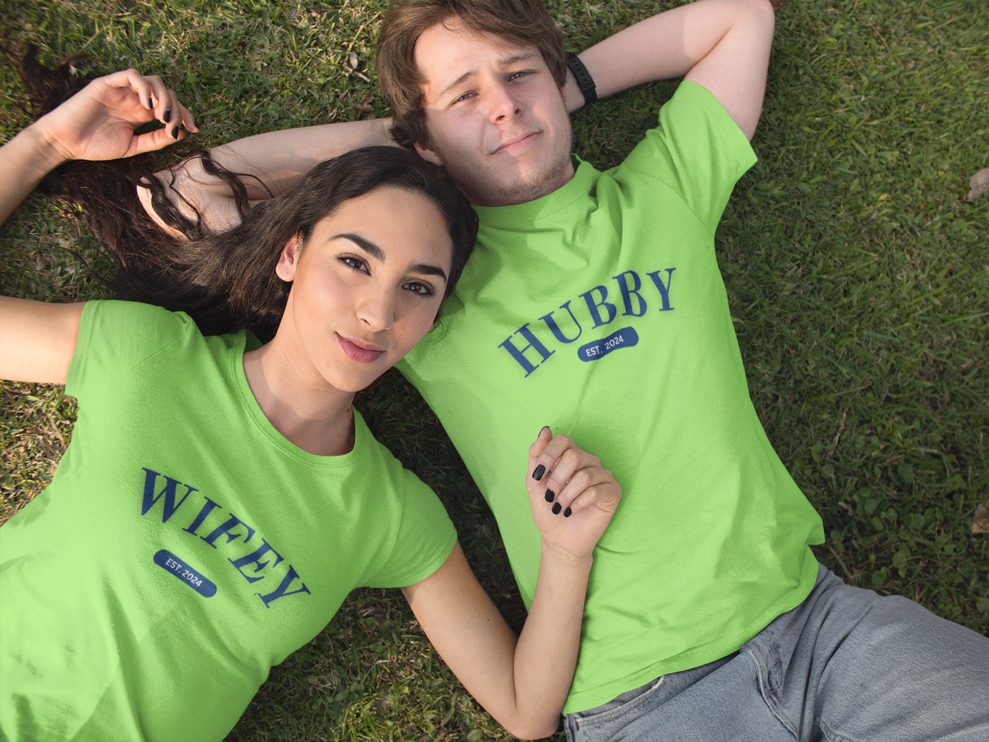 Wifey or Hubby T-shirt with Personalized Year