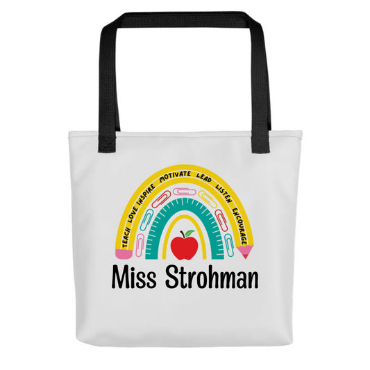 Personalized Rainbow Tote Bag