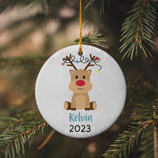 Reindeer Personalized Name Ornament