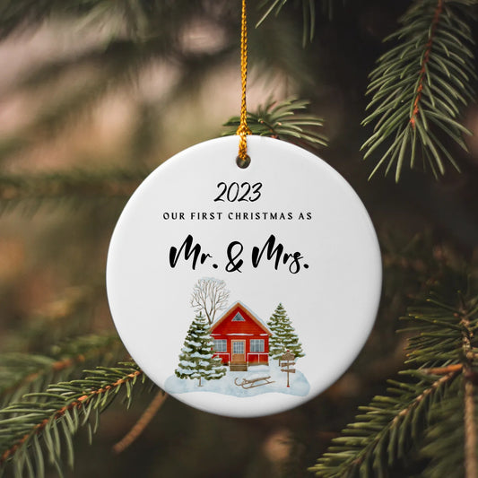 Partners Personalized Circle Ornament